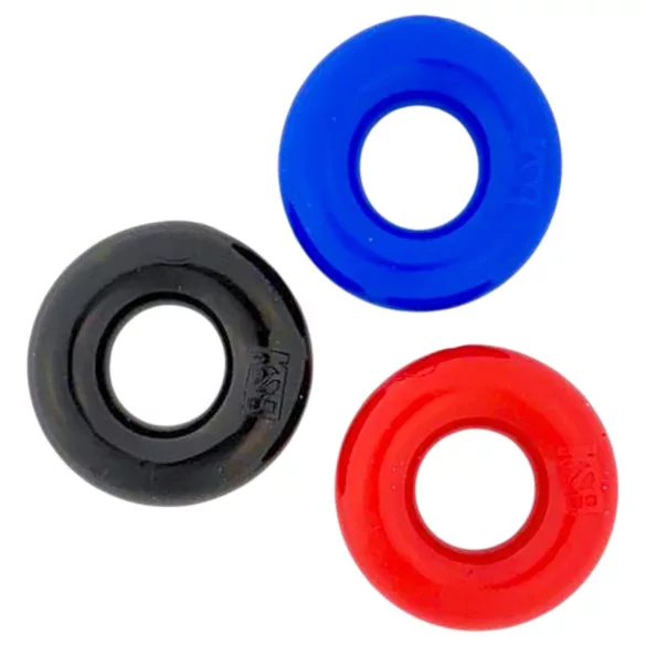 Kiotos Max-Stretch - elastisk penisring‑sett (svart/rød/blå)