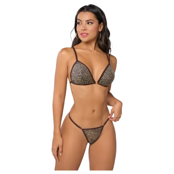 Zôf Nina - leopardmønstret BH- og stringtrusesett (brun)