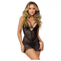   Zôf Eve - gjennomsiktig blondet babydoll med stringtruse (svart)
