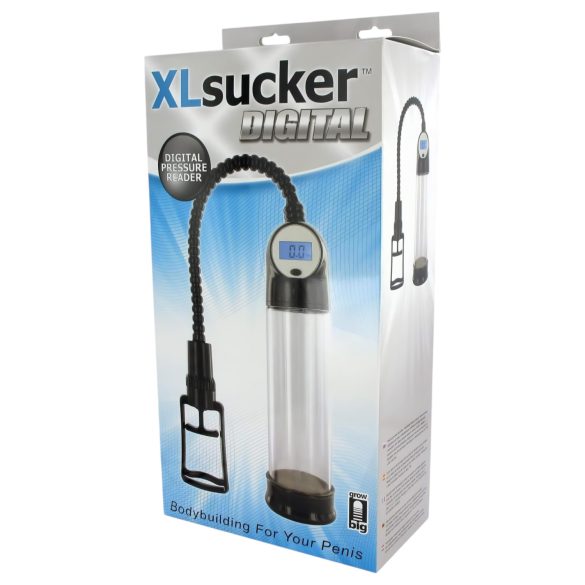 XLSUCKER - digital kraft- og penisvibrator (gjennomsiktig)