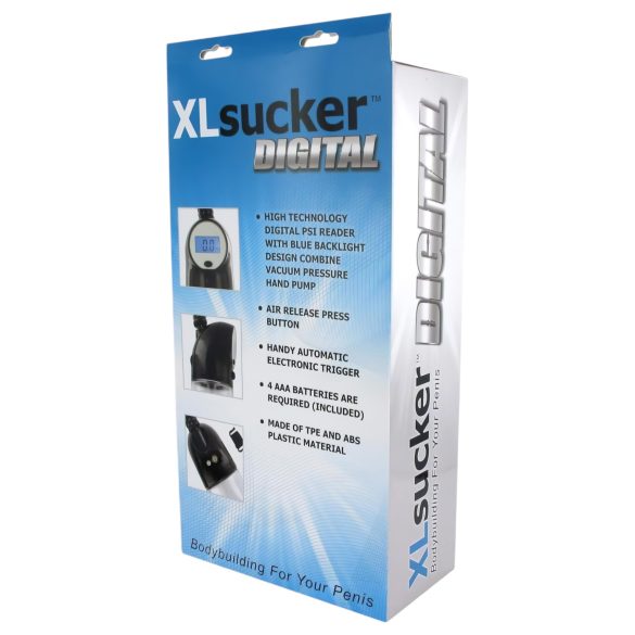XLSUCKER - digital kraft- og penisvibrator (gjennomsiktig)
