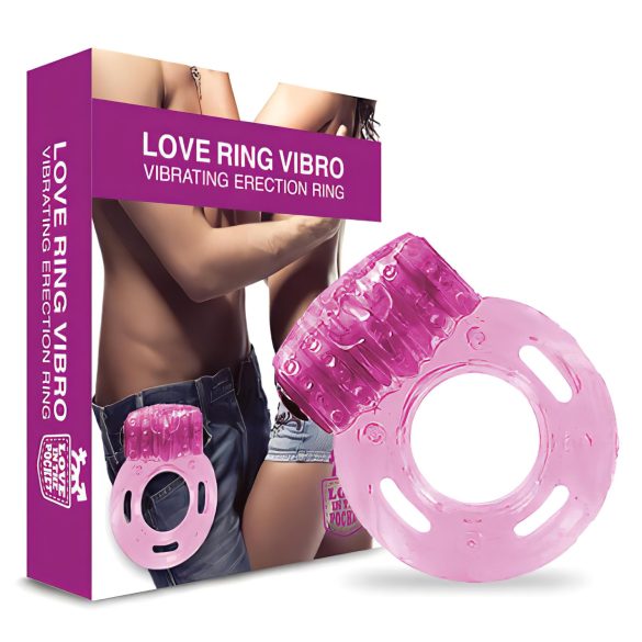 Love in the Pocket - engangsvibrerende penisring (rosa)