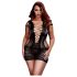 BACI Plus Size - snøre minikjole med korte ermer - sort (XL-XXL)