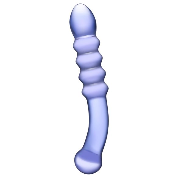 GLAS - Dobbeltsidig glassdildo (gjennomsiktig lilla)