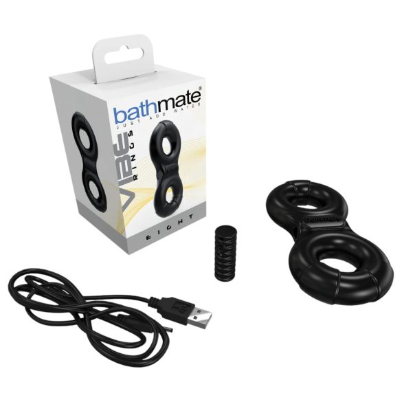 Bathmate Vibe Ring Eight - oppladbar vibrerende penisring (svart)