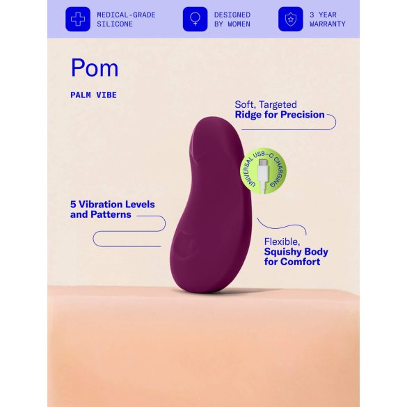 Dame Pom - oppladbar klitorisvibrator (lilla)