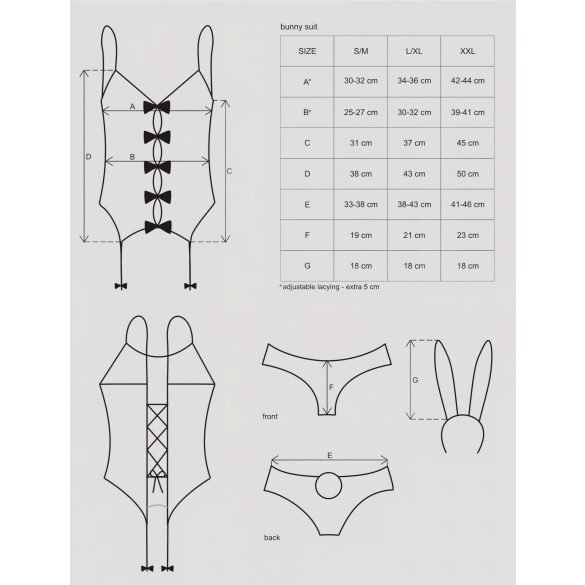 Obsessive - Sexy-kaninkostyme (rosa) - L/XL