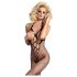 Obsessive N106 - Åpen, halterneck netting jumpsuit - svart (S-L)