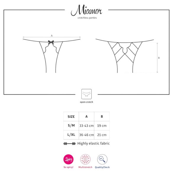 Obsessive Miamor - netting, åpen blonde truse for kvinner (svart)