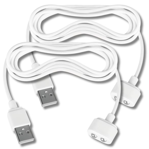 Satisfyer - magnetisk USB-ladekabel - 2 stk (hvit)