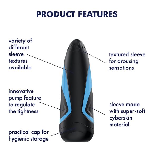 Satisfyer Men One - sugemasturbator (blå-svart)