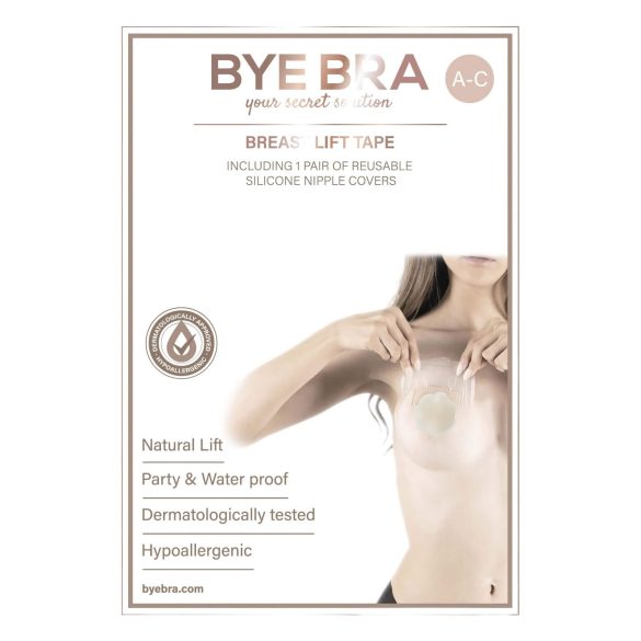 Bye Bra A-C - usynlig brystløftertape - naken (8 stk)