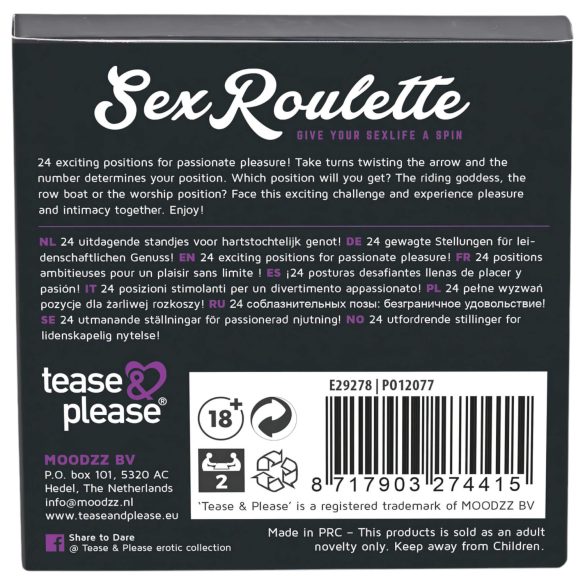 Sex Roulette Kama Sutra - erotisk brettspill (10 språk)