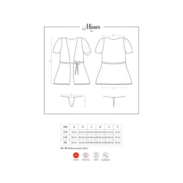 Obsessive Miamor Kjole - blondeermer og stringtruse (svart) - L/XL