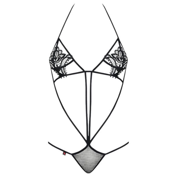 Obsessive Luiza - Tulipan-inspirert, stroppeløs body - svart (S/M)