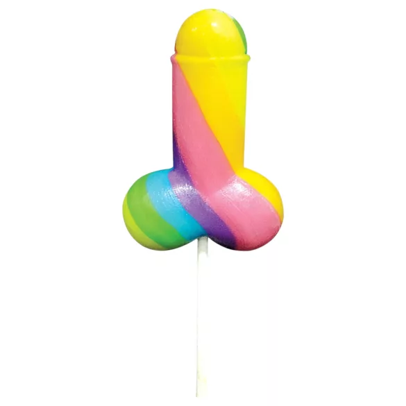 Rainbow Cock Pop - slikkelollipop formet som penis (85 g) - fruktsmak