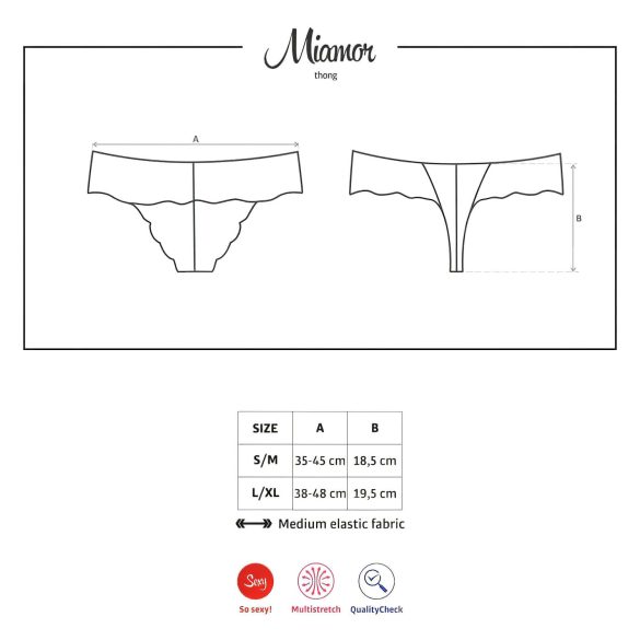 Obsessive Miamor - Kvinners Blonde Tanga med Sten (Svart) - L/XL