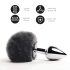 FEELZTOYS Bunny Tails - metall analplugg med kaninhale (sølv-svart)