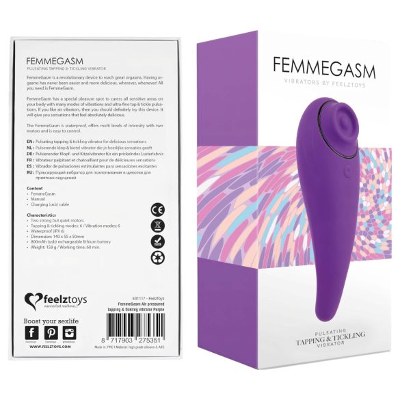 FEELZTOYS Femmegasm - oppladbar 2-i-1 klitorisvibrator (lilla)