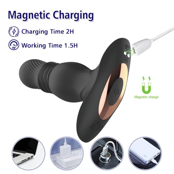 Aixiasia Roy - oppladbar, trådløs analvibrator (svart)