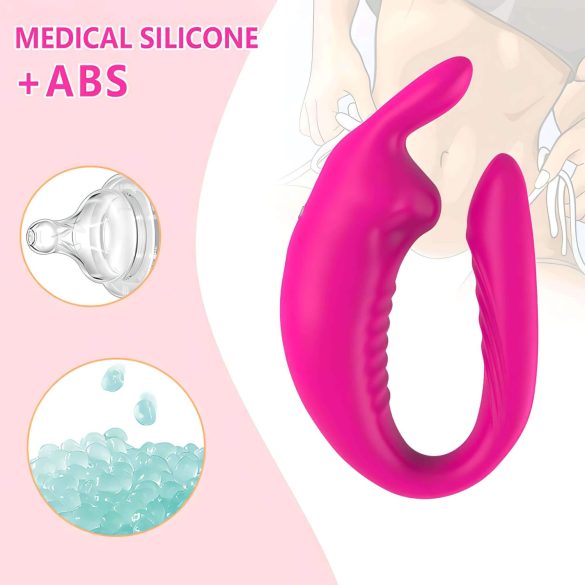 Aixiasia Hera - trådløs parvibrator med oppladning (rosa)