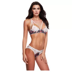 Baci - Blomstrete lace bh-sett + åpen truse - M/L