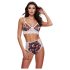 Baci - Blomstret blonde-bh-sett med høy midje - M/L