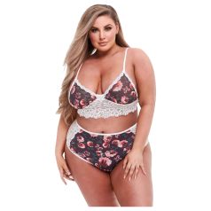 Baci Plus Size - Blomstrete, Blondeundertøysett