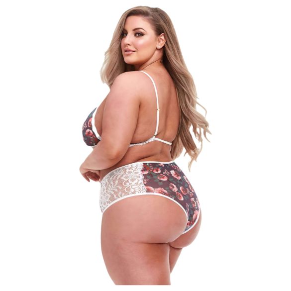 Baci Plus Size - Blomstrete, Blondeundertøysett