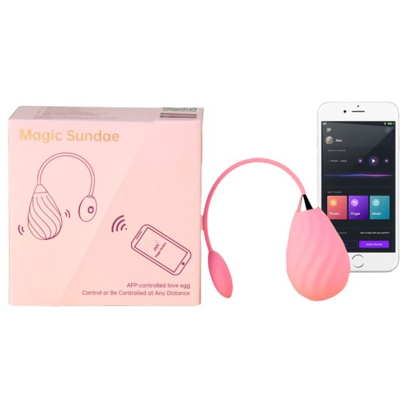 Magic Motion Sundae - smart, oppladbar vibrasjonsegg (rosa)