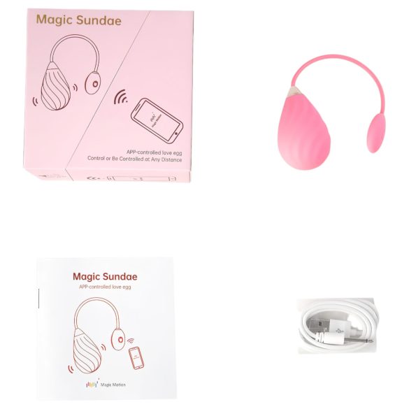 Magic Motion Sundae - smart, oppladbar vibrasjonsegg (rosa)