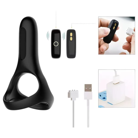 Magic Motion Rise - smart, oppladbar vibrasjonsring for penis (svart)