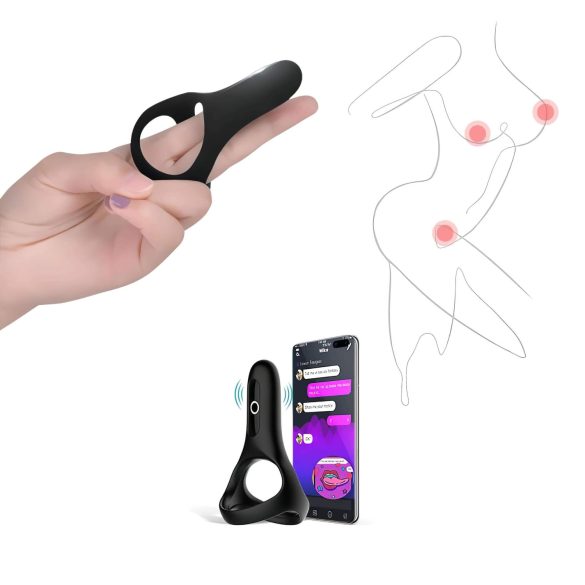 Magic Motion Rise - smart, oppladbar vibrasjonsring for penis (svart)