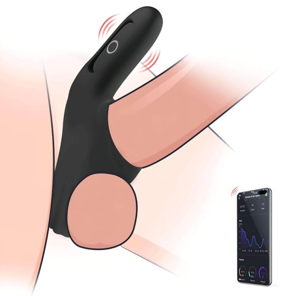 Magic Motion Rise - smart, oppladbar vibrasjonsring for penis (svart)