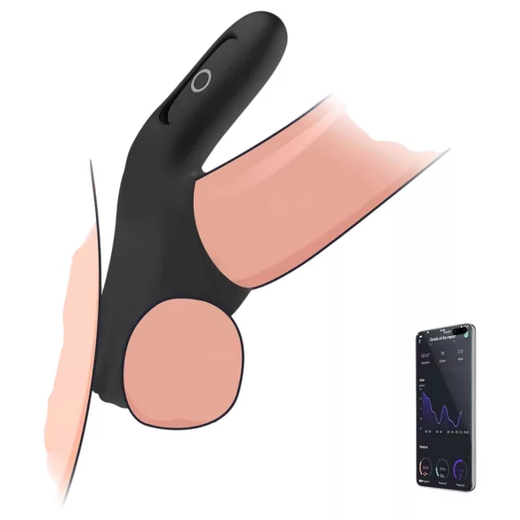 Magic Motion Rise - smart, oppladbar vibrasjonsring for penis (svart)