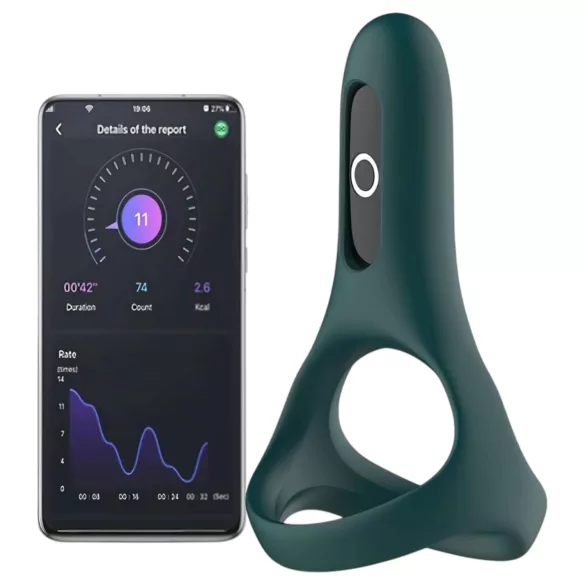 Magic Motion Rise - App-styrt vibrasjonsring for penis, for menn (grønn)