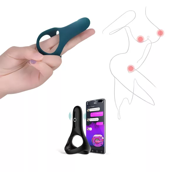 Magic Motion Rise - App-styrt vibrasjonsring for penis, for menn (grønn)