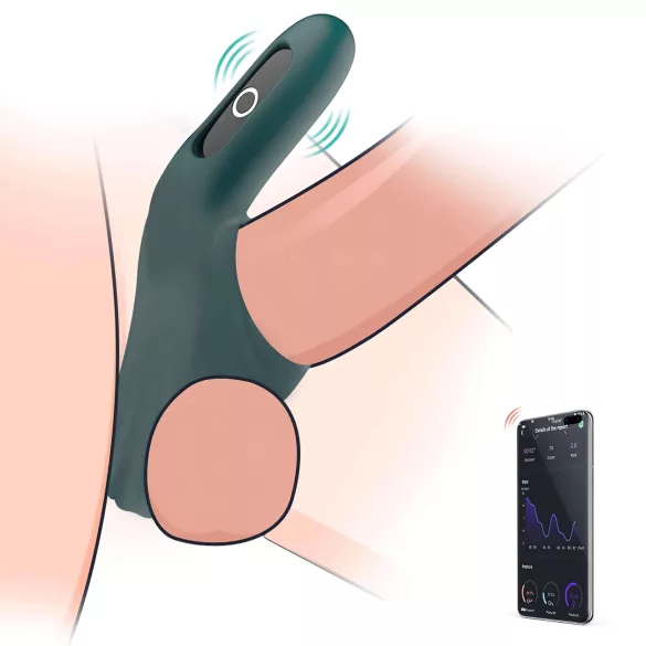 Magic Motion Rise - App-styrt vibrasjonsring for penis, for menn (grønn)