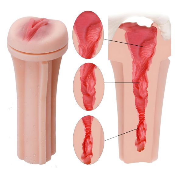 Tracy’s Dog 3D Stroker - naturtro vagina i etui (svart-natur)