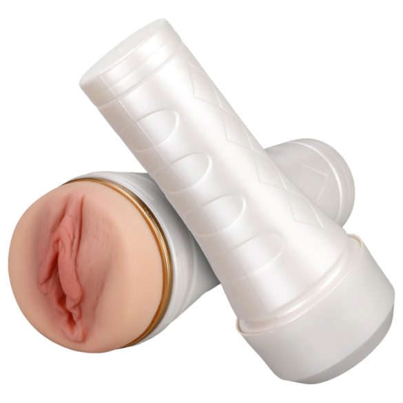 Tracy's Dog 3D Stroker - Realistisk Kunstvagina i Etui (Hvit-Natur)