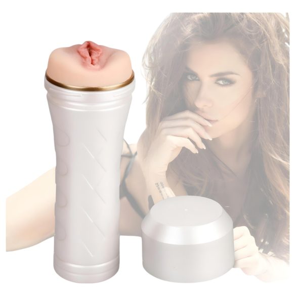 Tracy's Dog 3D Stroker - Realistisk Kunstvagina i Etui (Hvit-Natur)